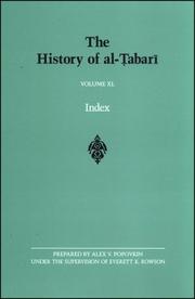 Cover of: The History of al-Tabari, vol. XL. Index by Alex V. Popovkin, Everett K. Rowson