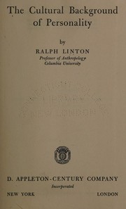 Cover of: The cultural background of personality