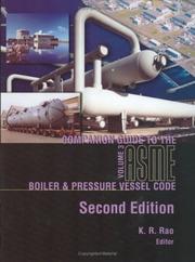 Cover of: Companion Guide to the Asme Boiler & Pressure Vessel Code by K. R. Rao