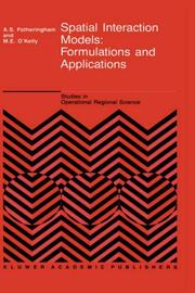 Cover of: Spatial interaction models: formulations and applications