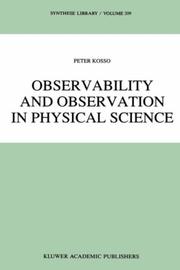 Cover of: Observability and observation in physical science