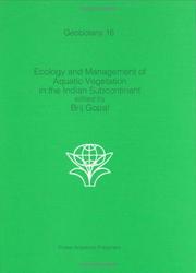 Cover of: Ecology and management of aquatic vegetation in the Indian subcontinent