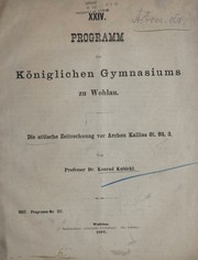 Cover of: Die attische Zeitrechnung vor Archon Kallias Ol.93,3