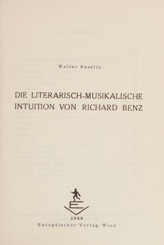 Die literarisch-musikalische Intuition von Richard Benz