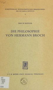 Cover of: Die Philosophie von Hermann Broch