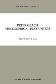 Cover of: Peter Geach: philosophical encounters