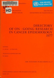 Cover of: Directory of on-going research in cancer epidemiology.