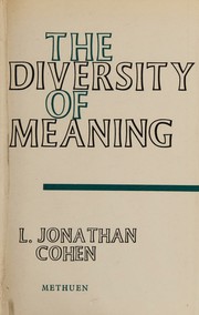Cover of: The diversity of meaning