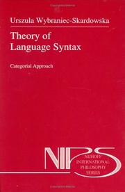 Theory of language syntax by Urszula Wybraniec-Skardowska