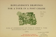 Cover of: Drawings for a tour in a post chaise.