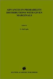 Cover of: Advances in Probability Distributions with Given Marginals: Beyond the Copulas (Mathematics and Its Applications)