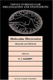 Cover of: Molecular electronics: materials and methods