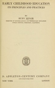 Front cover of Early childhood education by Ruby Minor