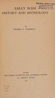 Cover of: Early Irish history and mythology