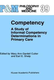 Cover of: Competency by edited by Mary Ann Gardell Cutter and Earl E. Shelp.