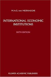 Internationale economische betrekkingen en instellingen by Marcel Alfons Gilbert van Meerhaeghe
