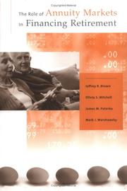Cover of: The Role of Annuity Markets in Financing Retirement