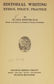 Front cover of Editorial writing by Matthew Lyle Spencer
