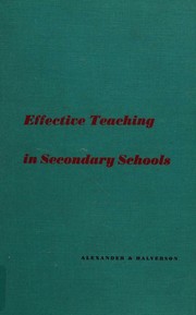Cover of: Effective teaching in secondary schools
