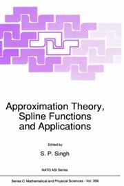 Cover of: Approximation theory, spline functions, and applications