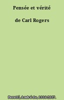 Cover of: Pensée et vérité de Carl Rogers