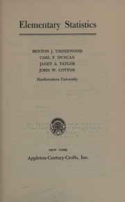 cover of Elementary statistics