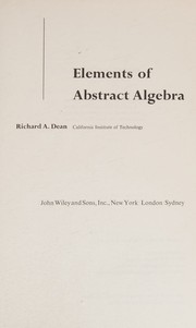 Cover of: Elements of abstract algebra
