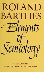 Cover of: Elements of semiology