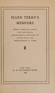 Cover of: Ellen Terry's Memoirs. with a Preface, Notes and Additional Biographical Chapters By Edith Craig and Christopher St. John