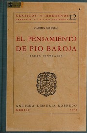 Cover of: El pensamiento De Pio Baroja. Ideas Centrales.