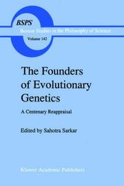 Cover of: The Founders of evolutionary genetics: a centenary reappraisal
