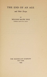 Cover of: The End of An Age and other essays