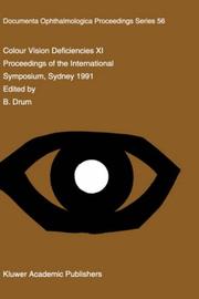 Cover of: Colour Vision Deficiencies XI (Documenta Ophthalmologica Proceedings Series)