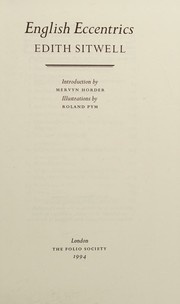 Cover of: English eccentrics