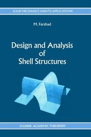 Cover of: Design and analysis of shell structures by Mehdi Farshad
