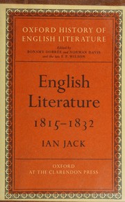 Cover of: English Literature 1815-1832