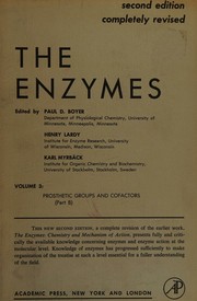 Cover of: The Enzymes Volume 3 Prosthetic Groups and Cofactors (Part B)