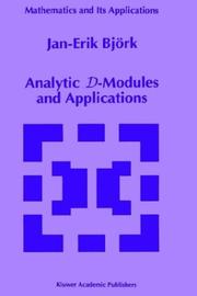 Cover of: Analytic D-modules and applications