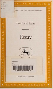 Cover of: Essay.