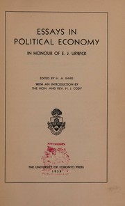 Cover of: Essays in political economy in honour of E. J. Urwick