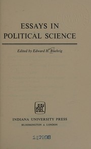 Cover of: Essays in political science