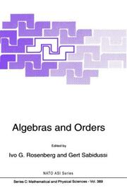 Cover of: Algebras and orders
