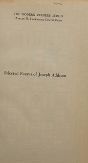 Cover of: Essays (selected)