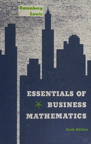 Cover of: Essentials of business mathematics by R. Robert Rosenberg, R. Robert Rosenberg