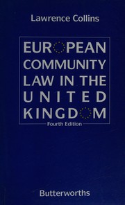 Cover of: European Community law in the United Kingdom