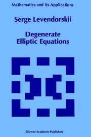 Cover of: Degenerate elliptic equations