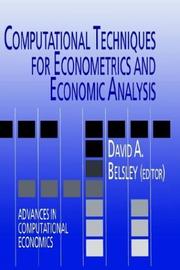 Cover of: Computational techniques for econometrics and economic analysis