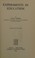 Cover of: Experiments in education