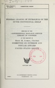 Cover of: Federal leasing of petroleum on the outer Continental Shelf