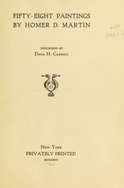 Cover of: Fifty-eight paintings by Homer D. Martin.